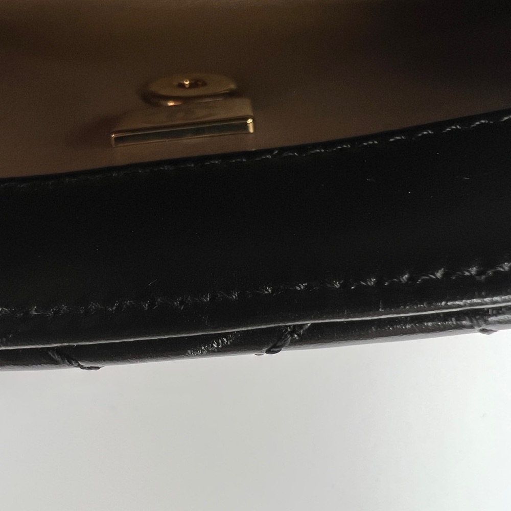 CHANEL Shiny Calfskin Quilted Mini Coco Chain Gold Handle Flap Black Bag - Picture 6 of 16